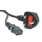 Used Computer Power Supply PC Power Cord 2M Cable 3 prong With Fuse    UK Power Pug For PC  Printer LED LCD