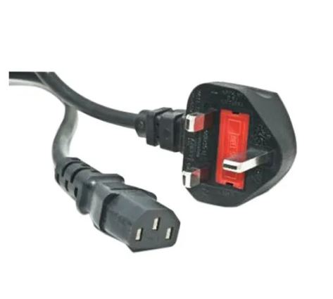 Used Computer Power Supply PC Power Cord 2M Cable 3 prong With Fuse UK Power Pug For PC Printer LED LCD