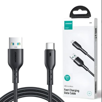 Durable Design   Joyroom  SA26-AC3  USB A Male to Type C Male Fast Charging & Data  Transfer  Cable