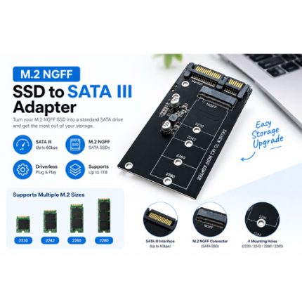 Compact & Portable  Easy Installation M2  SATA  2.5 Inch SSD  to NGFF  SATA3   Cord Adapter For  Internal  Use For Laptop PC   Desktop