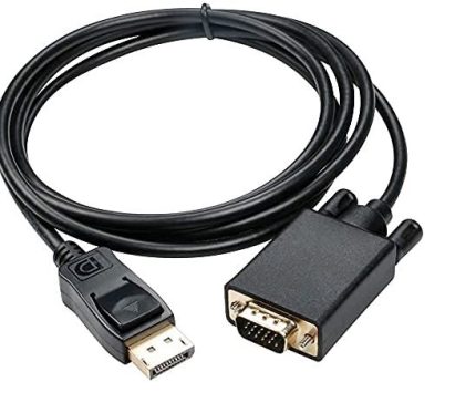 Gold Plated Display Port  Male  To VGA Male 1080p Adapter Cord  Cable  Compatible For Laptop, Monitor, TV, Projector