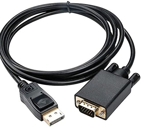 Gold Plated Display Port Male To VGA Male 1080p Adapter Cord Cable Compatible For Laptop, Monitor, TV, Projector