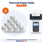 Pack of 10 Thermal Paper Rolls 40 Meter for POS Receipt Printers  Compatible For Thermal Receipt  Cash Register Receipt  Billing Machines