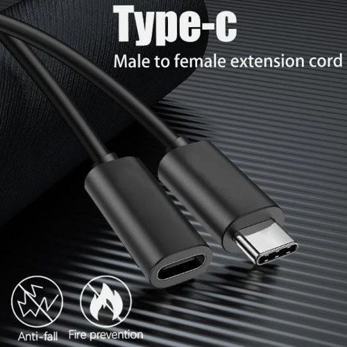 Durable & Flexible Plug and Play USB Male Type C 3.1 to Female Type C Extension Cord Fast Charging & Data Transfer Cable - Image 5